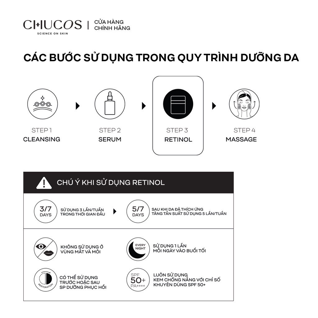 Kem Dưỡng Giảm Nếp Nhăn, Chống Lão Hoá Chucos Brightalive Cream - After Retinol 50g