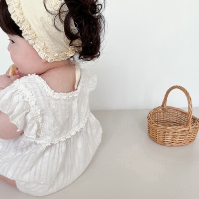 Áo Liền Quần Tay Cánh Tiên Thời Trang Mùa Hè Cho Bé Gái 0-2 Tuổi