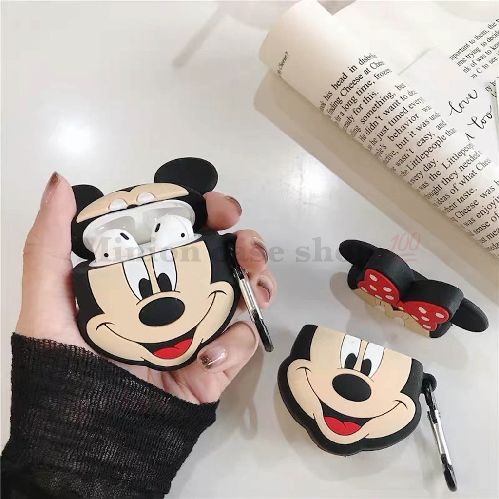 Ốp airpod/case airpod/bao airpod 1 và 2, tai nghe bluetooth i11,i12, i100, i9s... silicon 3D chuột Mickey cao cấp