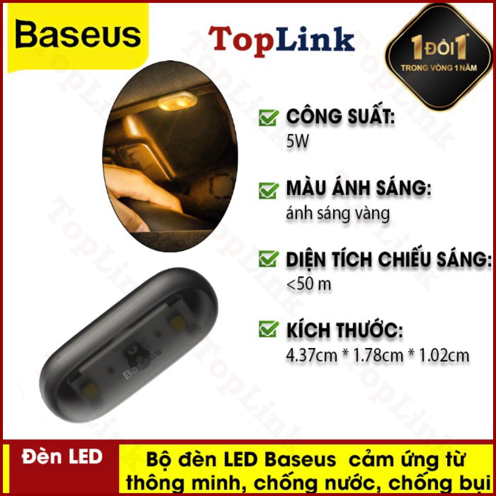 Bộ Đèn LED Ô Tô – Bộ Đèn Led Xe Hơi Baseus Capsule Car Interior Lights (2PCS/Pack) Cảm Ứng Từ, Chống Nước, Chống Bụi