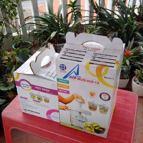 Hộp muối dưa cà loại lớn 5 lít thông minh Việt Nhật (trắng) | BigBuy360 - bigbuy360.vn