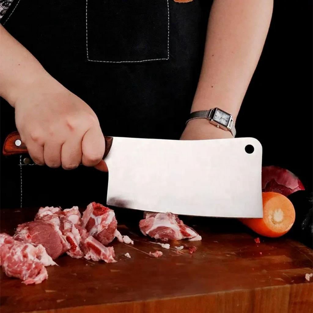 Dao Chặt Xương Nhật Bản, Dao Chặt Nhà Bếp Bản To Chuyên Chặt Gà Vịt Sắc Bén Bằng Thép Không Gỉ Tay Cầm Bằng Gỗ Cao Cấp