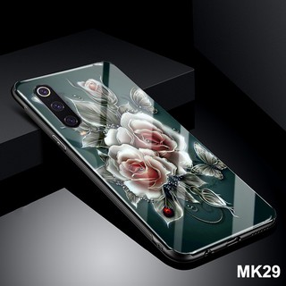 Ốp lưng Samsung Galaxy A50 2019 in 3D hoa mặt kính cường lực sáng bóng