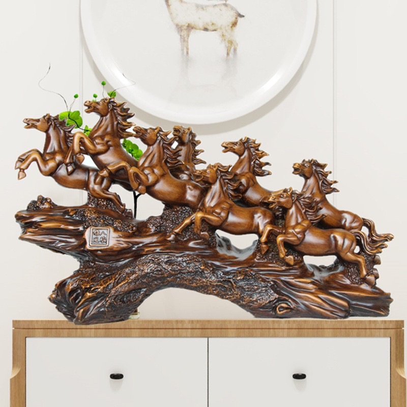 TƯỢNG GỖ BÁT MÃ TRUY PHONG