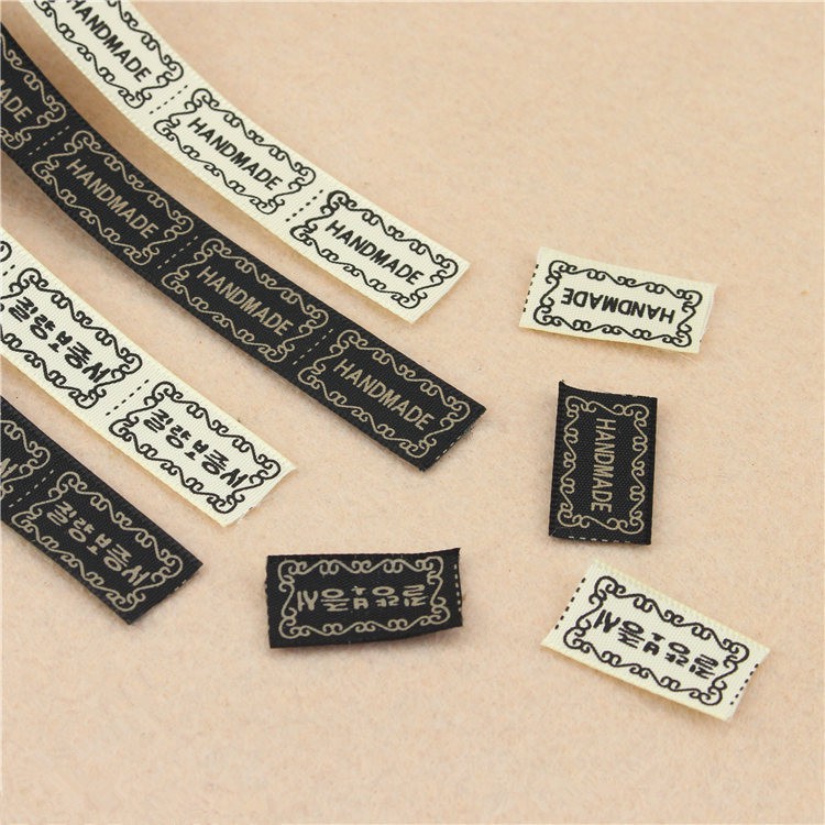 13mm ruy băng satin họa tiết chữ handmade hàn quốc nơ bờm tóc gói quả dán tem