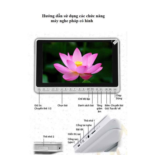 Máy nghe pháp MP4 màn hình ips 7 inch Full HD