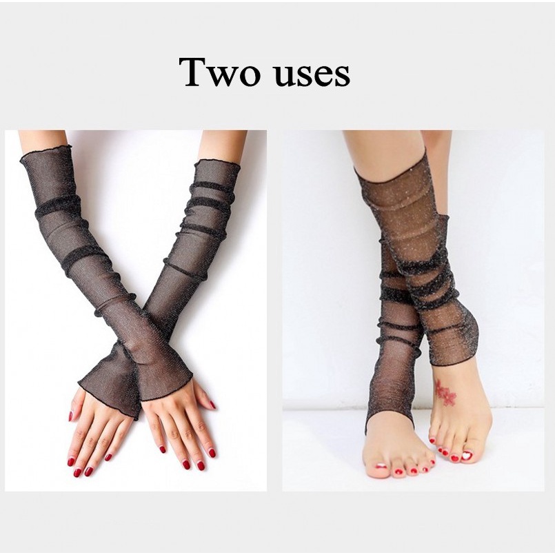 1 Đôi Găng Tay Dài Hở Ngón Chống Tia UV Phối Ren Thoáng Khí Cho Nữ