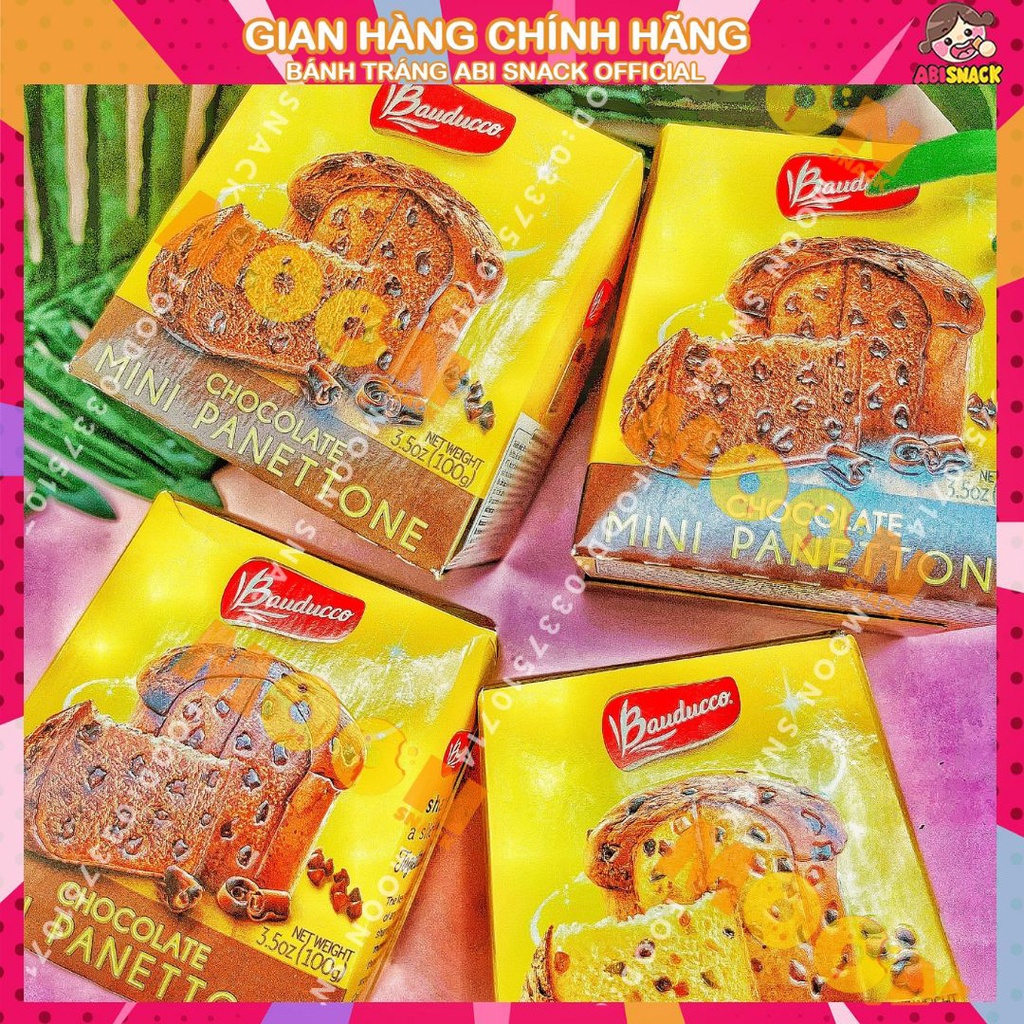 bánh bông lan hộp mini Bauducco Mini Panettone Original hộp 100g công thức Ý