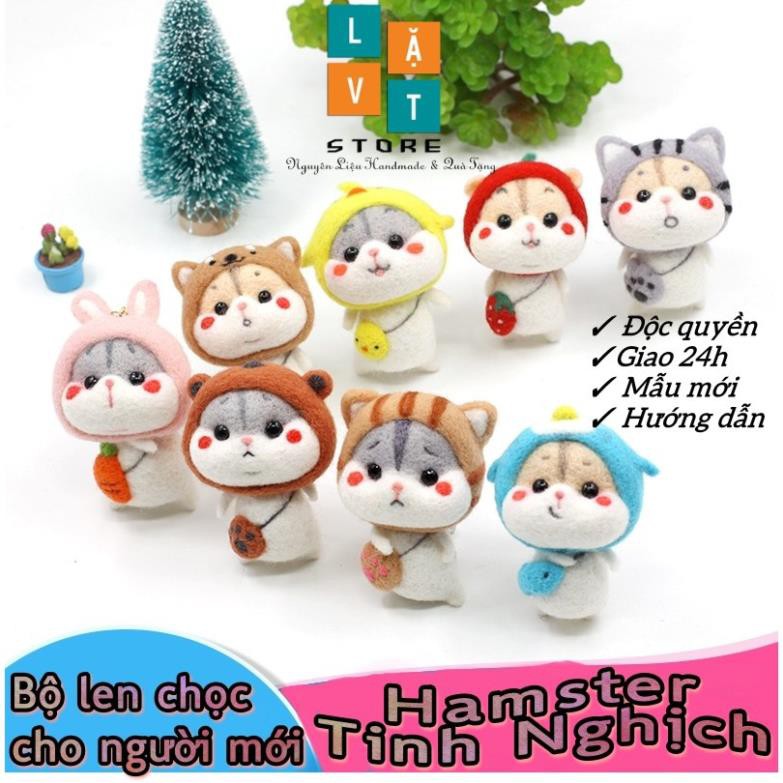 Bộ len chọc Chuột Hamster Tinh Nghịch dành cho người bắt đầu có hướng dẫn - Needle Felting Hamster