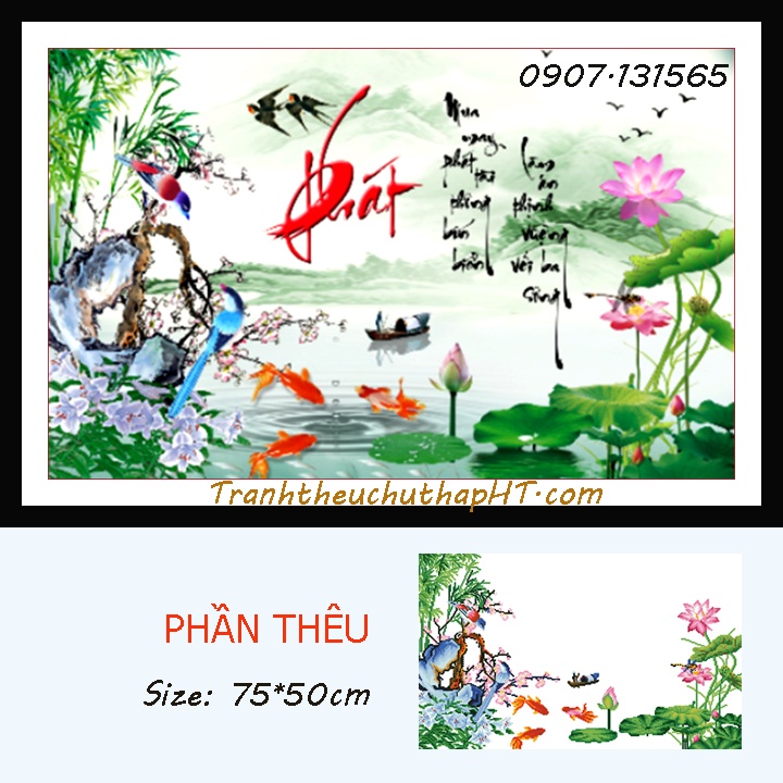 Tranh thêu chữ thập - Tranh đính đá Chữ Phát VS437: 100*65cm - tự đính