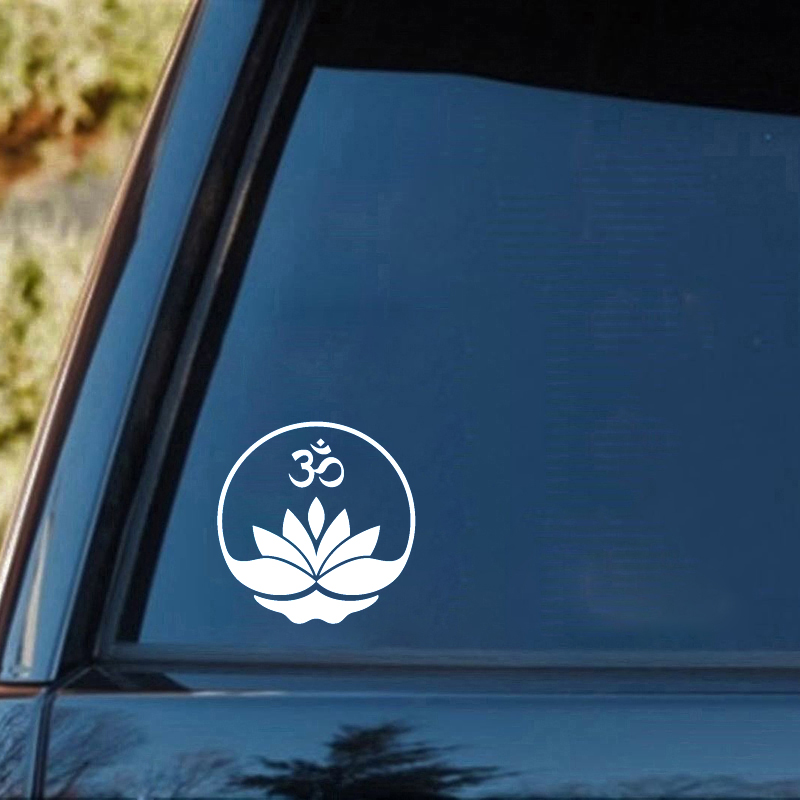 Miếng Dán PVC In Hình Phật Giáo Yoga Om Zen Thư Pháp Trang Trí Cửa Sổ Xe Hơi / Guitar / Guitar