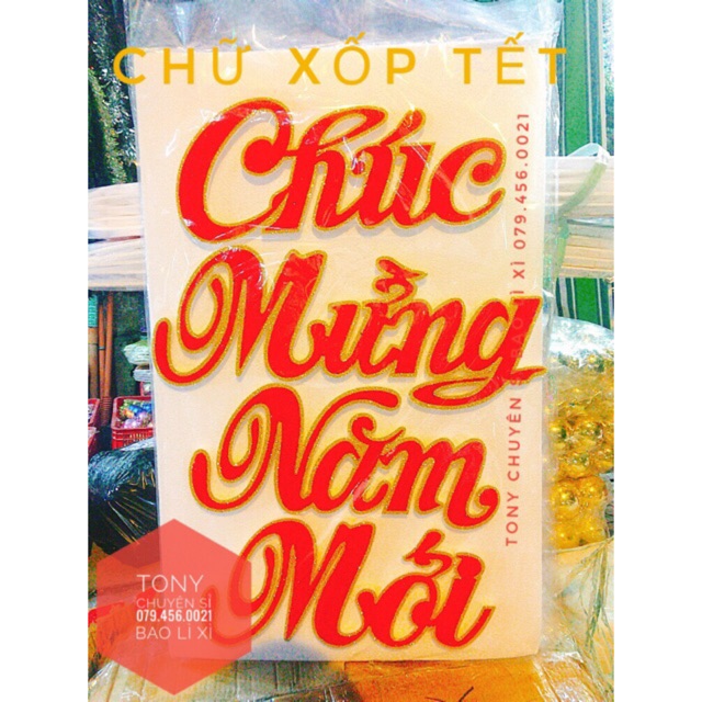 Chữ xốp trang trí tết, chúc mừng năm mới, Happy New Year, Merry Christmas - TONYHOUSE