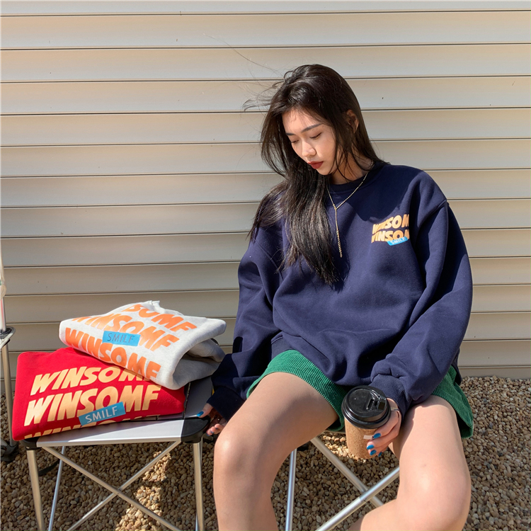 Áo Tay Dài Dáng Rộng Thời Trang Phong Cách Hàn Quốc Xinh Xắn Cho Nữ