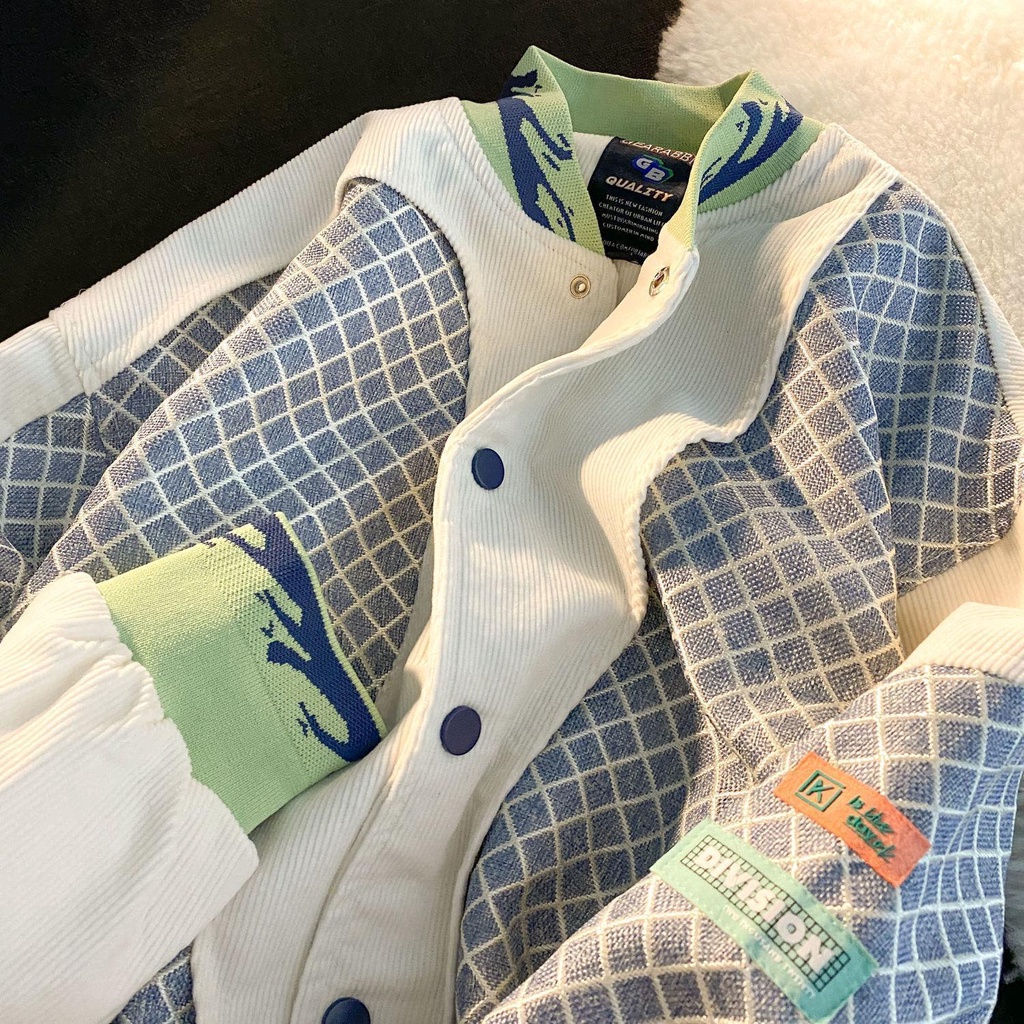 Áo khoác bóng chày sọc retro cổ điển cho nam và nữ