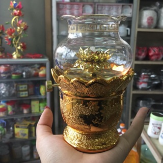 Đèn dầu kim sa 15cm