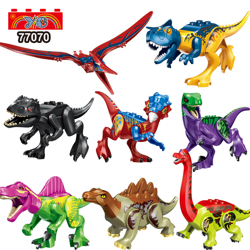 8pcs set Jurassic Dinosaur World Building Blocks Assembled Children's Toy Compatible Birthday Gift withLego toys for kids