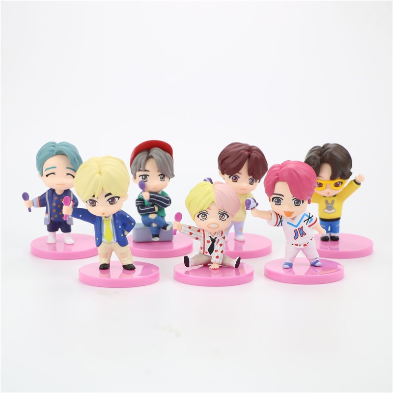 Mô Hình Nhân Vật BTS Mini X Mattel pop-up V Jimin SUGA Jin RM Hope Jung kook Bằng PVC