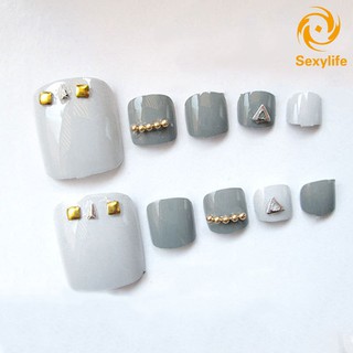 Bộ 24 móng chân giả họa tiết 3D