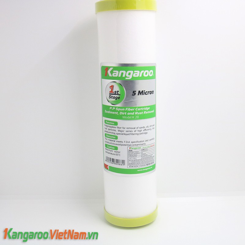 Lõi số 1 - Lõi lọc thô chính hãng Kangaroo - Dùng cho các dòng máy RO - Hydrogen thông thường