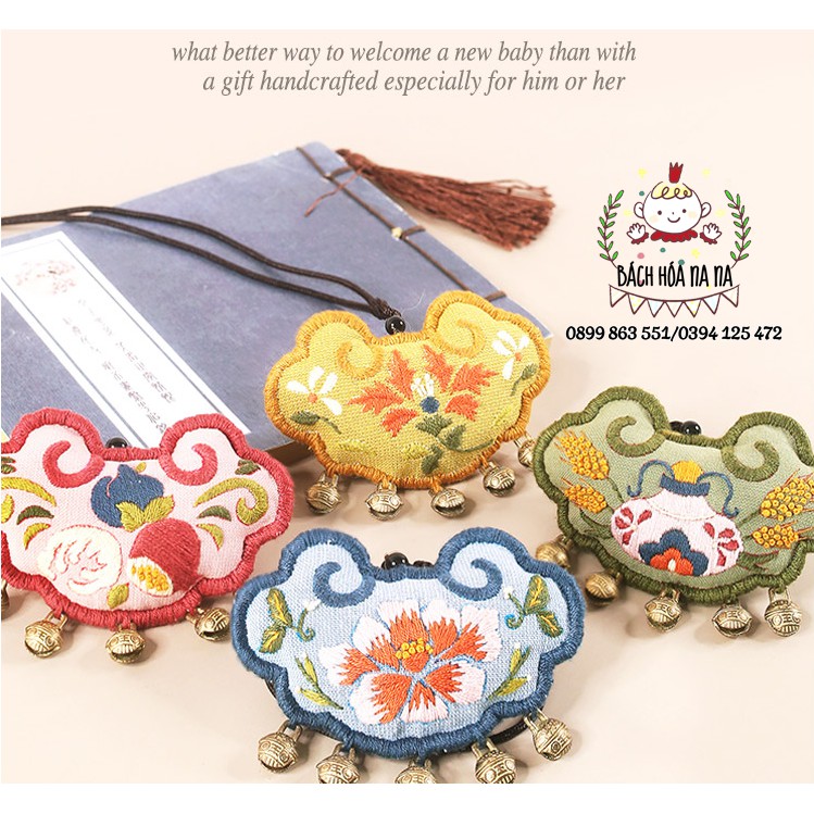 Bộ KIT Tự Thêu khánh trường mệnh, cầu bình an , tình yêu, may mắn - bộ KIT tự làm Nana Shop Handmade