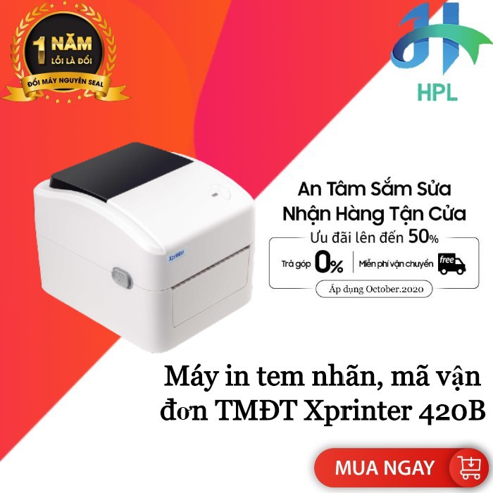 Máy in tem nhãn, mã vận đơn TMĐT Xprinter 420B