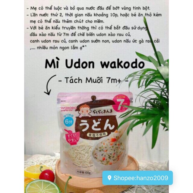 [wakodo] Mì somen/udon/nui  tách muối Nhật Bản