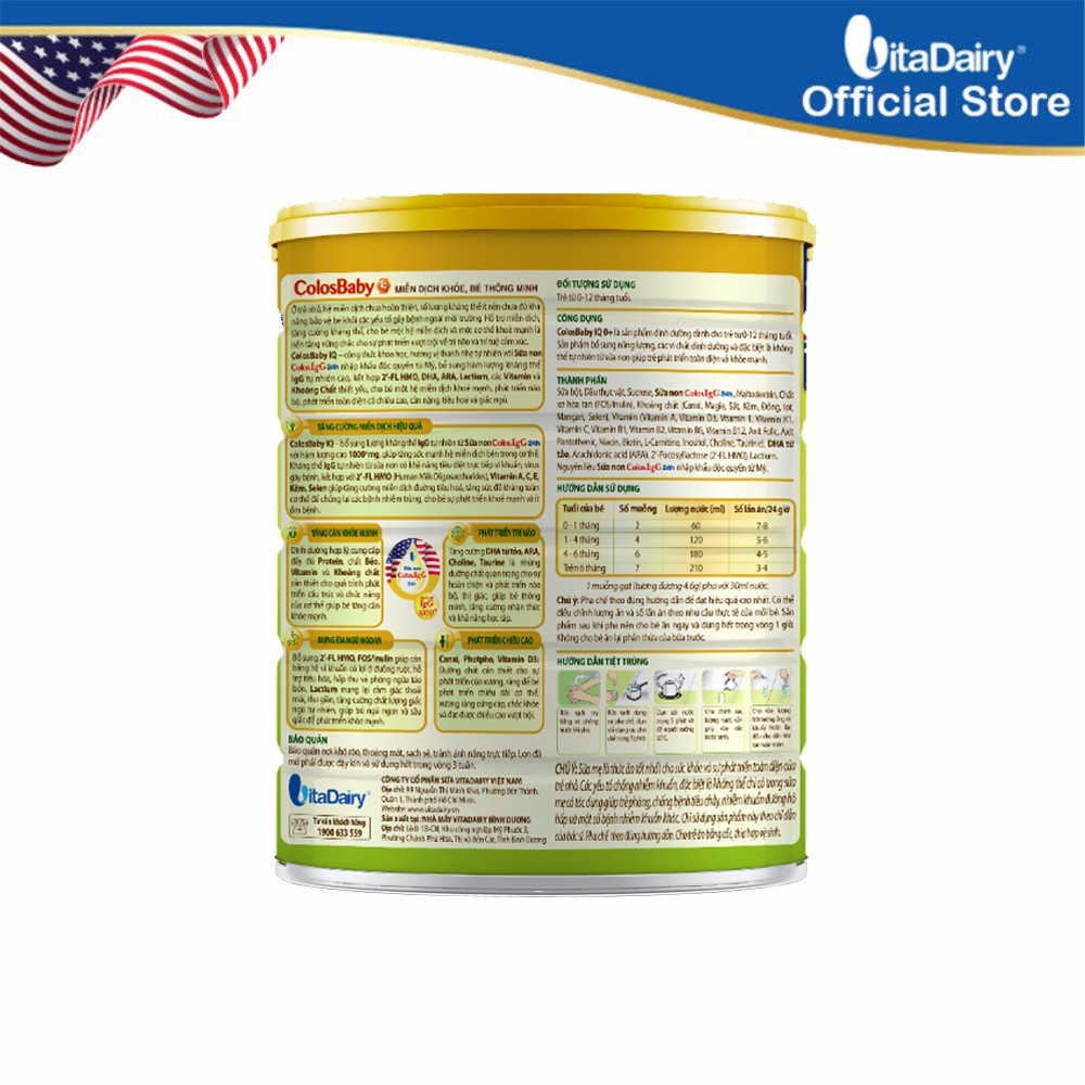 Sữa Non Colosbaby IQ Gold 1+ 400g/lon