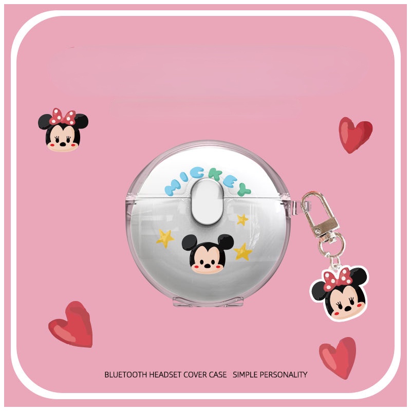 DISNEY Vỏ Bảo Vệ Hộp Sạc Tai Nghe LY311 Bằng Silicon Mềm Hình Chuột Minnie / Thỏ Màu Tím Trong Suốt