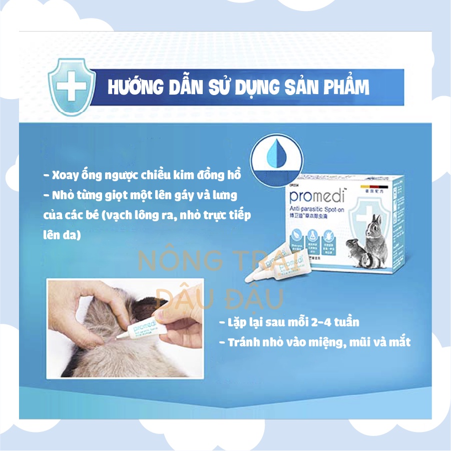 Thuốc Diệt Ve Rận, Bọ Chét, Mạt Cho Thỏ, Bọ Ú, Chinchilla Hiệu DrBunny Tuýp 0.75ml DR334