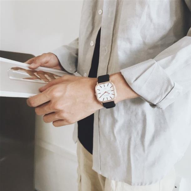 Đồng hồ nam dây da Dyanwatch đồng hồ đeo tay nam thời trang mặt vuông | BigBuy360 - bigbuy360.vn