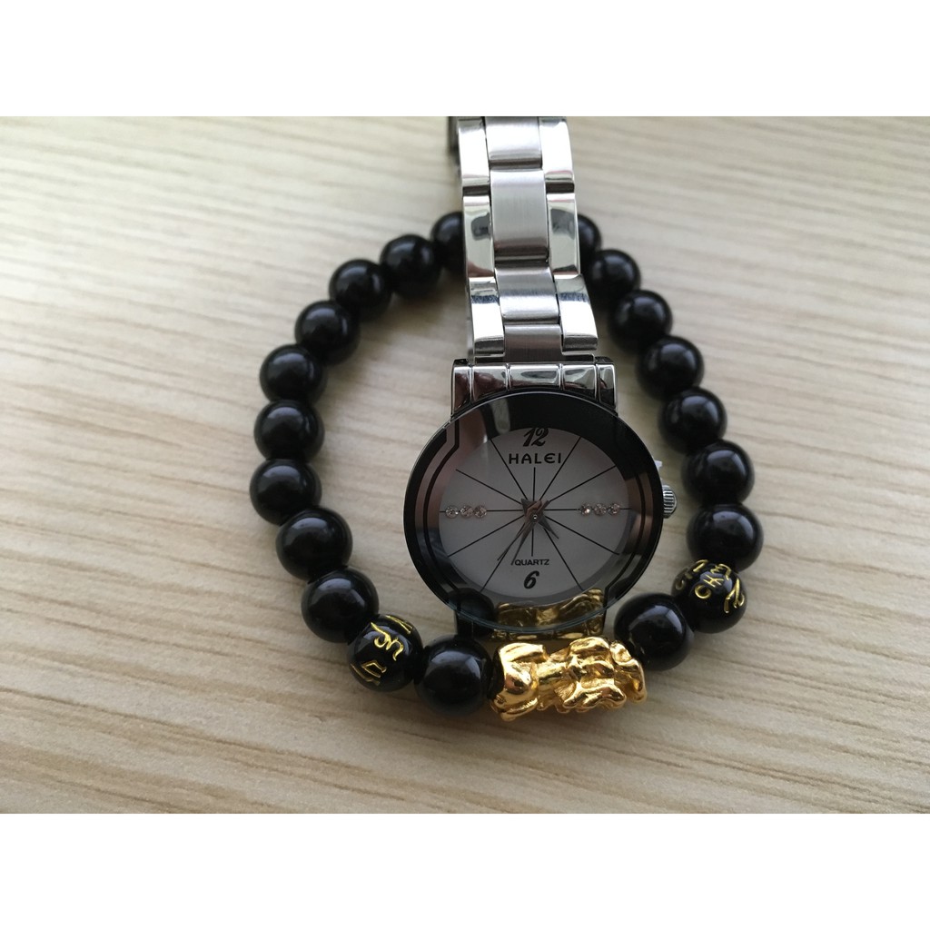 Đồng Hồ Nữ Halei Chính Hãng Mặt Tròn, Chống Nước, Chống Xước - Tặng 1 Vòng Tỳ Hưu | BigBuy360 - bigbuy360.vn