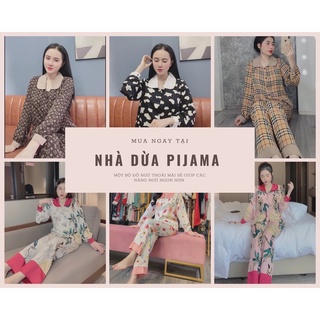 PIJAMA TAY DÀI CỔ SEN LỤA MANGO🎁