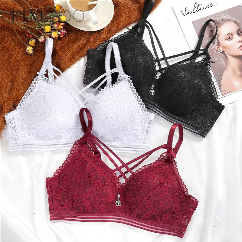 Thời trang nữ Ren Bra Sexy Lace B C Cup Dây đeo có thể điều chỉnh Sexy Organza Brassiere Đồ lót nữ 2020