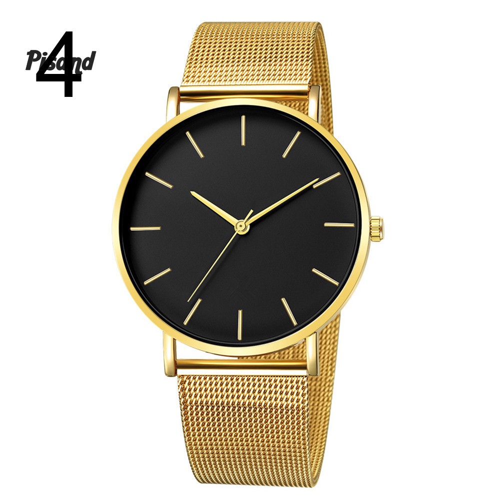 ( HOT SALE ) Đồng hồ đeo tay tròn siêu mỏng thiết kế đơn giản cho nam