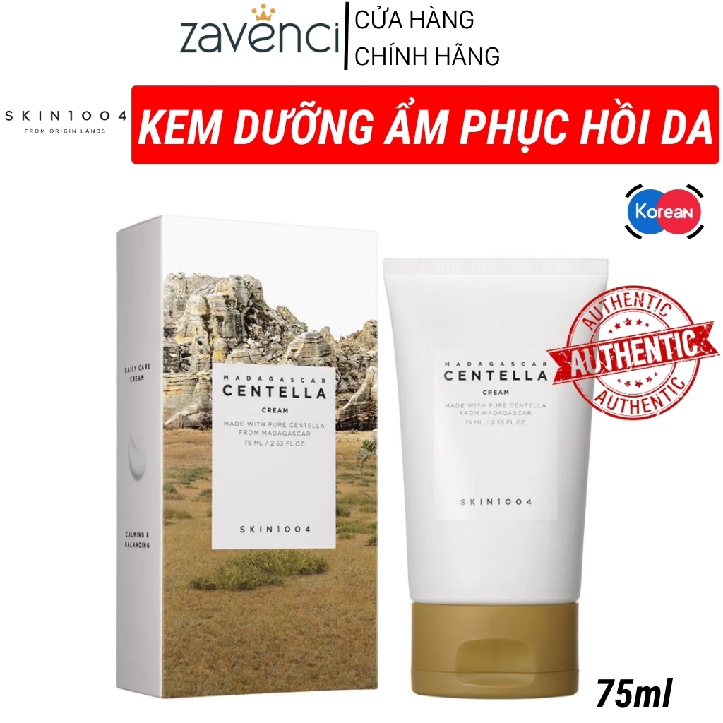 KEM DƯỠNG ẨM SKIN1004 PHỤC HỒI DA LÀM SẠCH MỤN CHIẾT XUẤT RAU MÁ SKIN1004 MADAGASCAR CENTELLA CREAM (75ml)