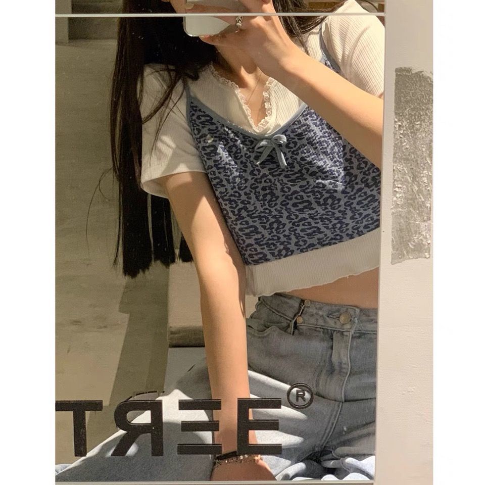 Áo Hai Dây Họa Tiết Da Báo Thời Trang Cho Nữ Sinh | BigBuy360 - bigbuy360.vn