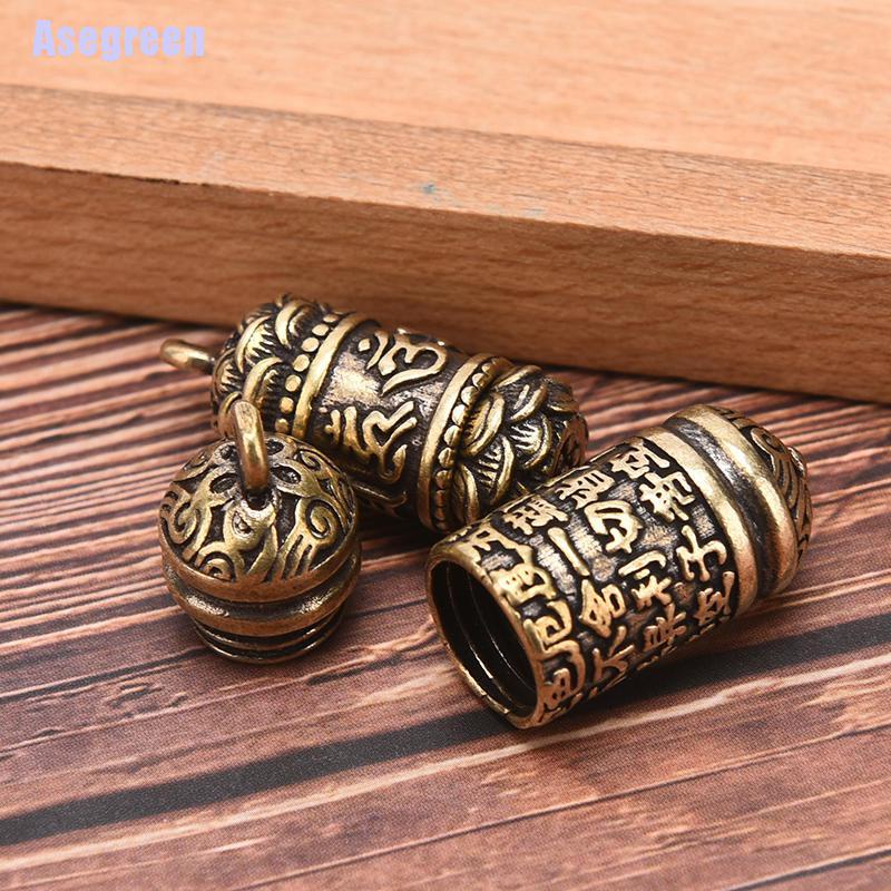 Mặt dây chuyền dạng ống trụ họa tiết chữ Phật giáo độc đáo