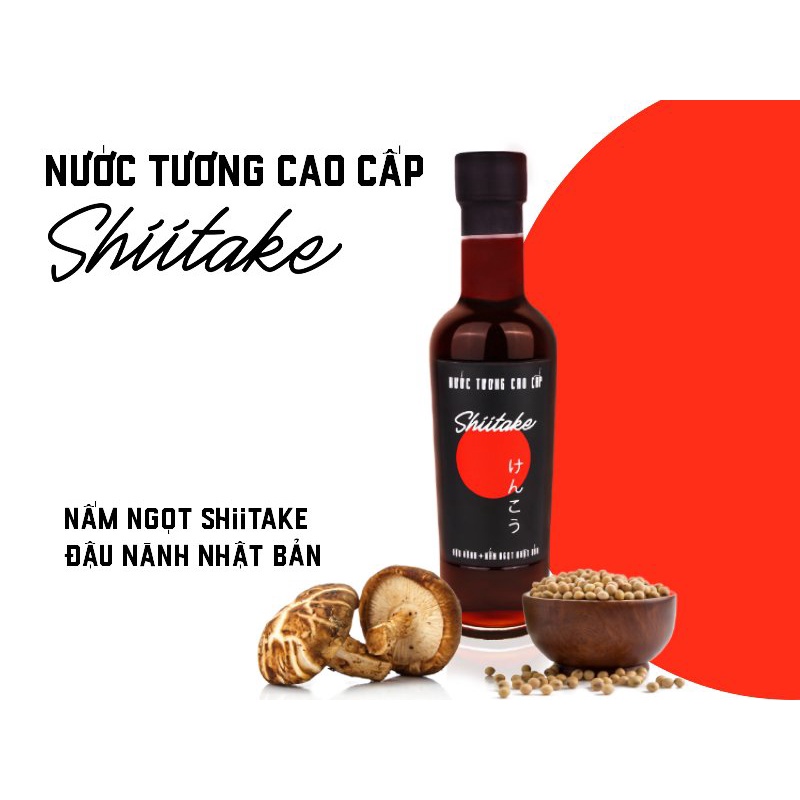 Nước Tương Cao Cấp Shiitake Làng Chài Xưa Độ Đạm Tự Nhiên Lên Men Từ Nấm Ngọt Nhât Và Đậu Nành 250ml/chai