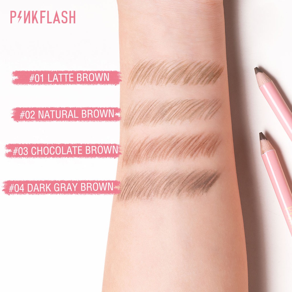 Bút chì kẻ lông mày PINKFLASH chống thấm nước mềm mại lên màu bền đẹp | BigBuy360 - bigbuy360.vn