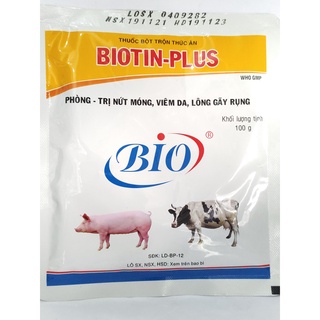 Biotin plus 100g nứt móng, vi.êm da, lông gãy rụng trên trâu, bò, dê, cừu, heo thịt, heo nái thú y