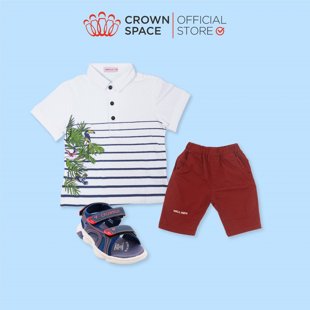 Set Quần Áo Bé Trai Chính Hãng Crown Kids Mùa Hè Năng Động Gồm Áo Và Quần 06