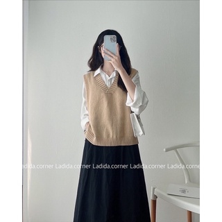 áo gile len cổ V trơn
