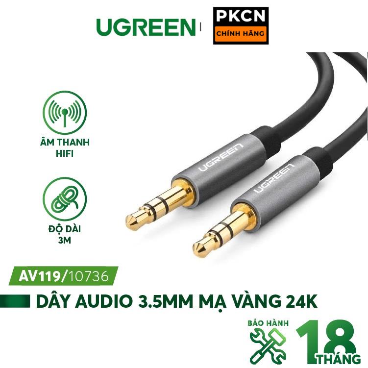 Dây Audio 3.5mm tròn mạ vàng 24K, TPE cao cấp UGREEN AV119 PKCNH