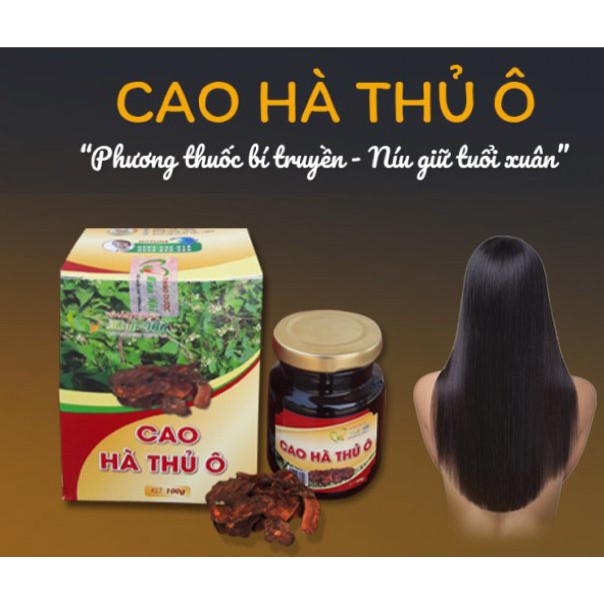 Cao Hà Thủ Ô đỏ Minh Nhi, lọ thủy tinh 100g, giúp mọc tóc và làm đen râu tóc, chống lão hóa da