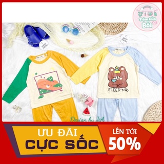 Bộ Tay Dài Quần Dài Minky Mom Thun Lạnh Họa Tiết Thú Xinh Xắn Cho Bé Từ 2-6 Tuổi