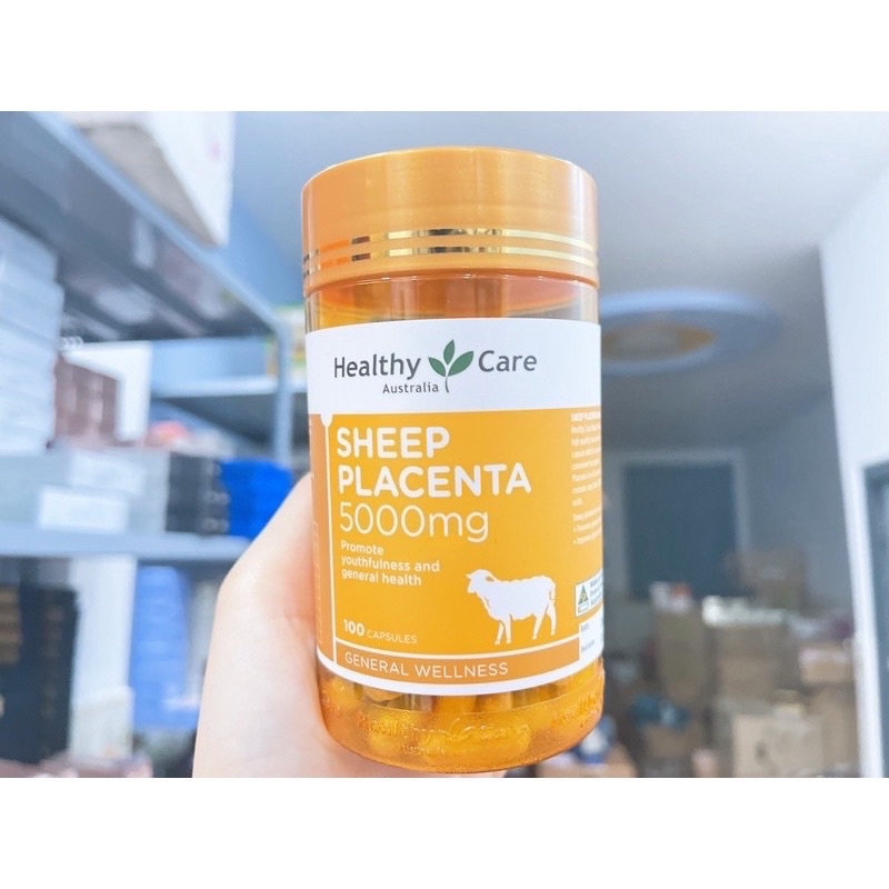 Viên uống Healthy Care Sheep Placenta 5000mg 100 viên của Úc - Nhau thai cừu Healthy Care
