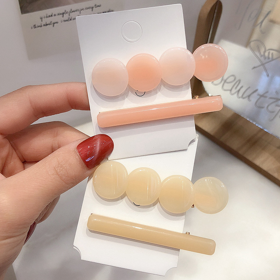 Bộ 2 Kẹp Tóc Thiết Kế Màu Sắc Ngọt Ngào Phong Cách Hàn Quốc