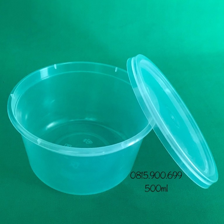 HỘP NHỰA TRÒN  PP CÓ NẮP 500ml