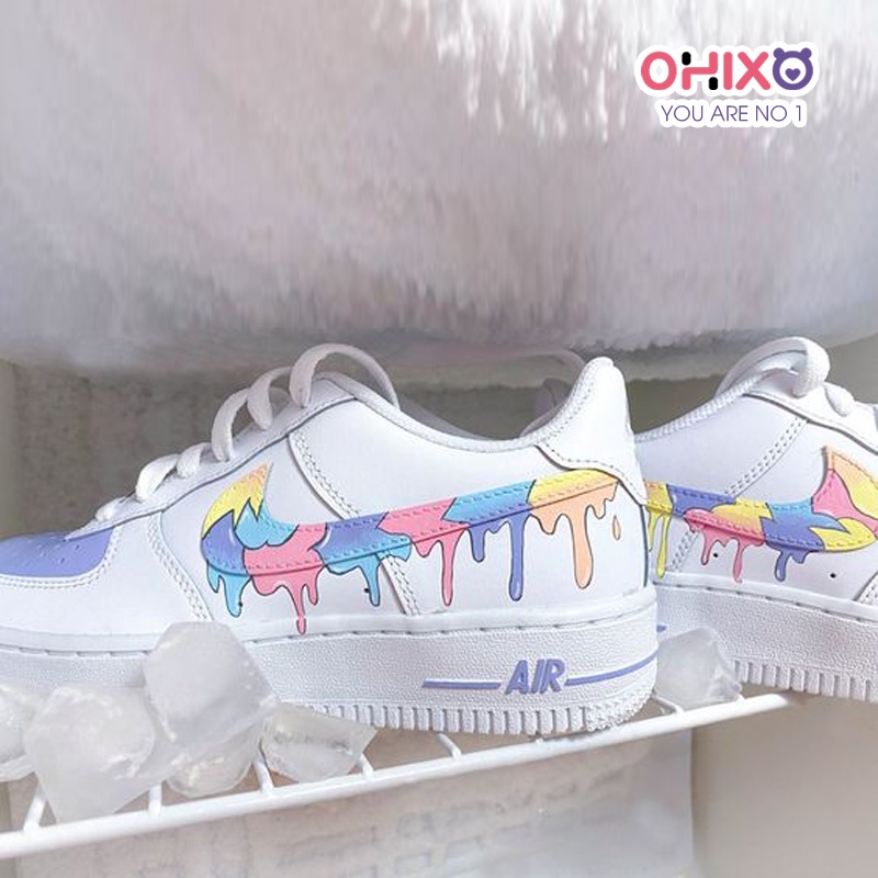 Giày Custom AF1 Thể Thao Nữ Sneaker Hàn Quốc Chất Đẹp Đế Bằng OHIXO AFC18
