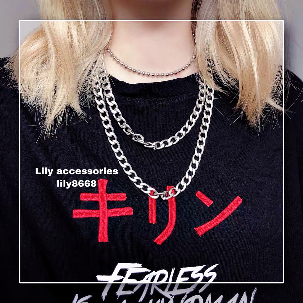 Chain Necklace dây chuyền vòng cổ titan dây xích không gỉ không đen siêu bền nam nữ phong cách hiphop unisex